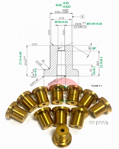 Precision headed die buttons with TIN coating ISO 80977 standard die bushes