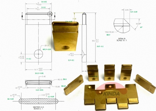 Customized oblong blade punches with TIN coating special forming punches for stamping mold parts